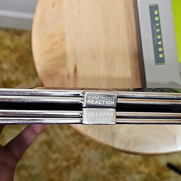 Kenneth Cole Reaction Clutch NWT Crocodile Style Brown Silvertone Hardware - Picture 4 of 12